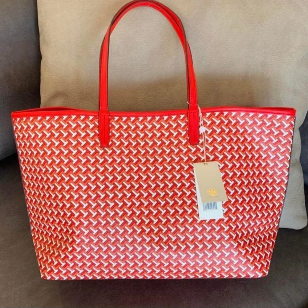 Tory Burch T Zag Tote Large Red T-Zag - Picture 4 of 7